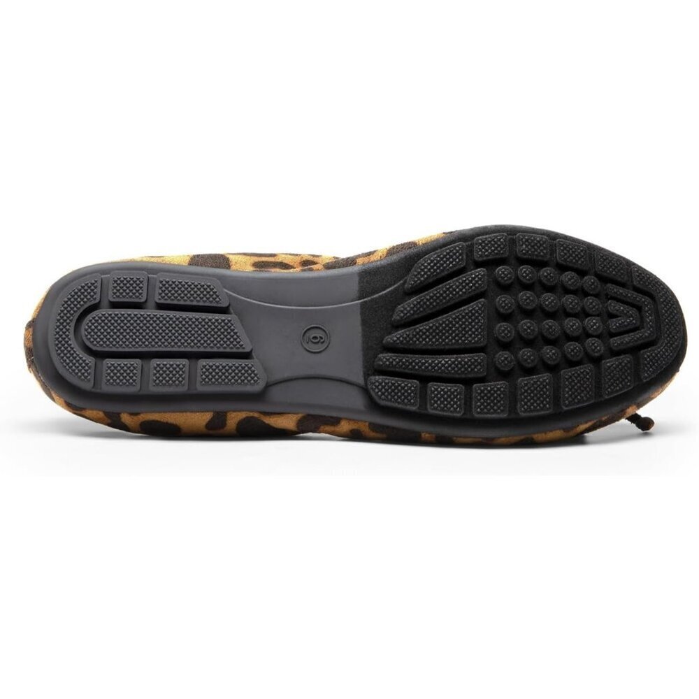 Women's Leopard Flats Foldable Ballet Bowknot Round Toe Comfort Light Weight - Picture 5 of 9